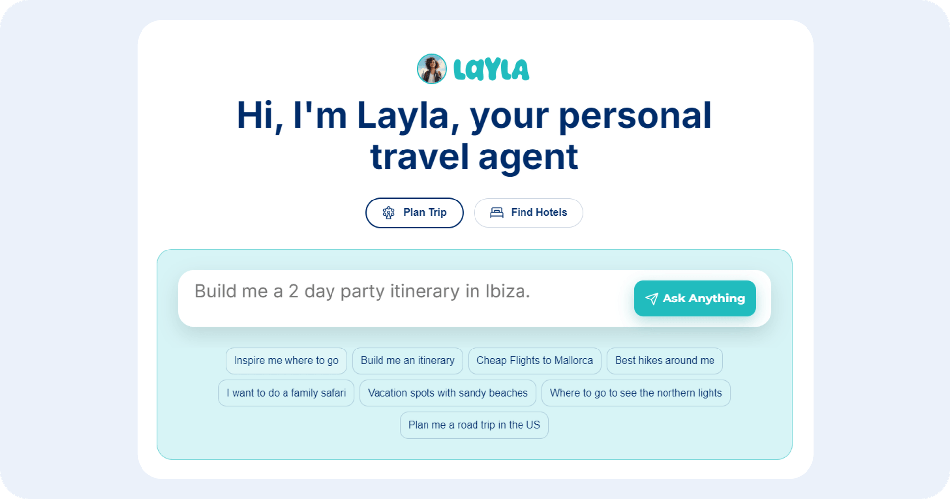 Personal travel planner AI