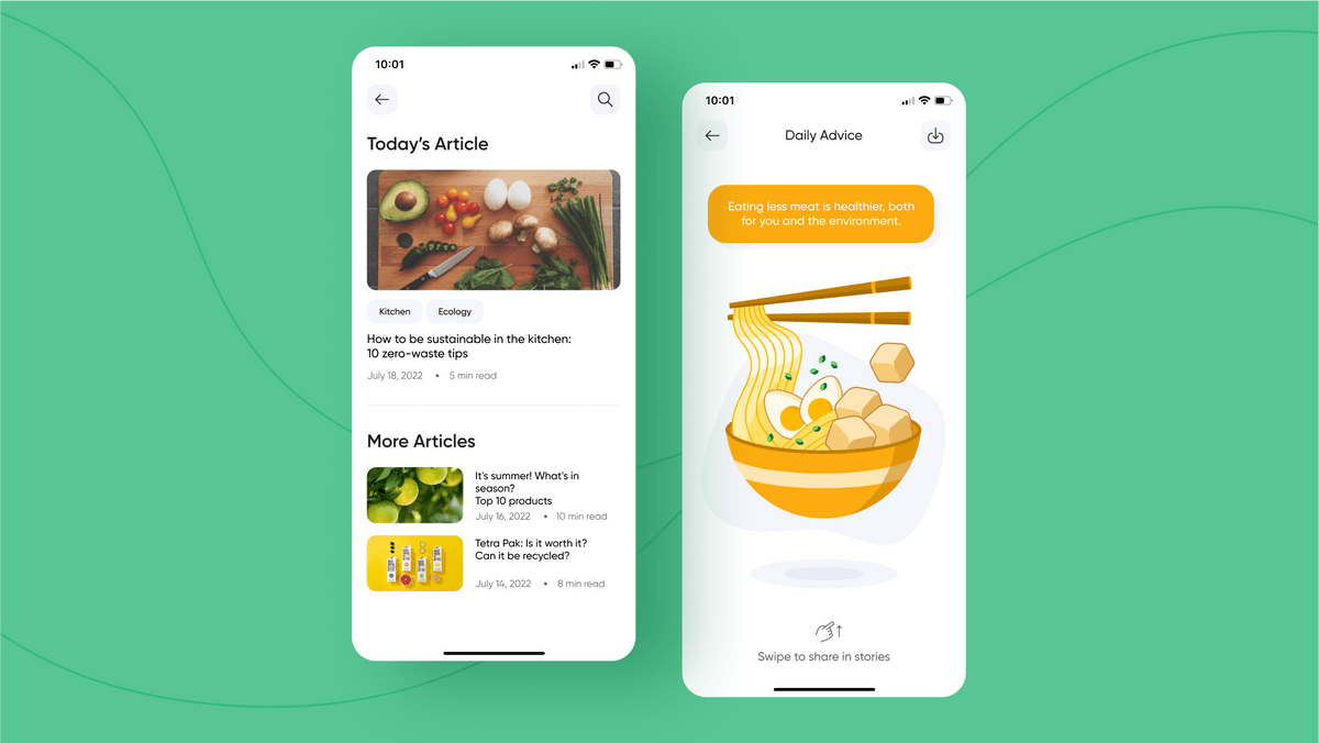 Grocery app blog feature