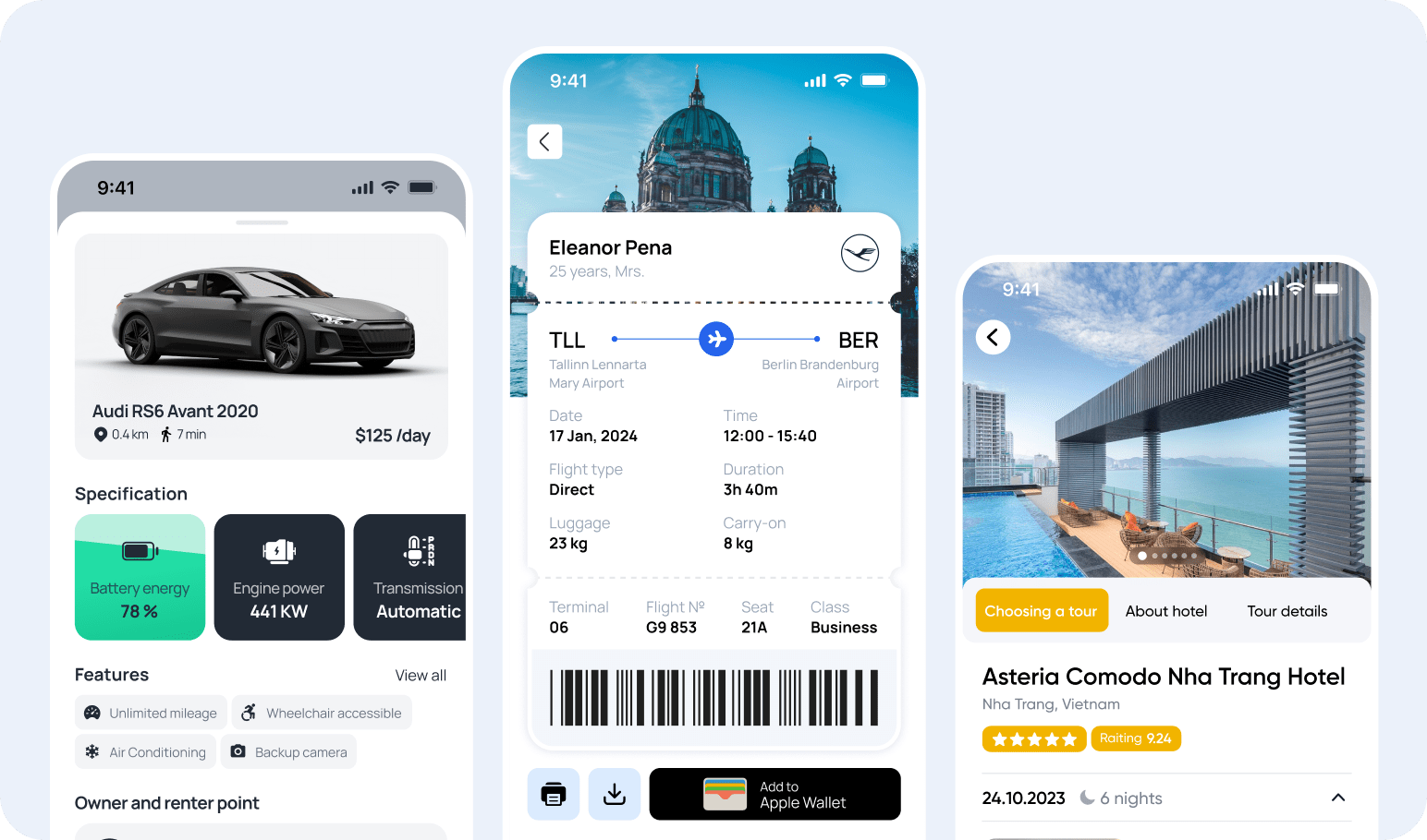 Booking and trasportation apps